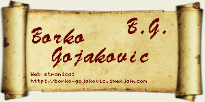 Borko Gojaković vizit kartica